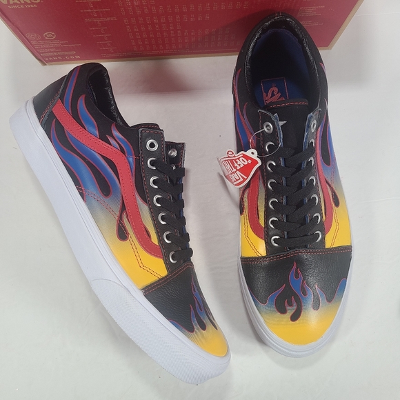 Vans Old Skool Racer Black Red Sneakers Men's Size 11.5 - Picture 1 of 13